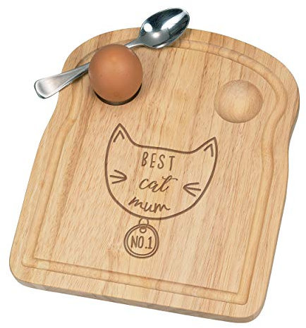 Meilleur Chat Maman Petit Déjeuner Fofolle Coquetier Board en Bois Pâques