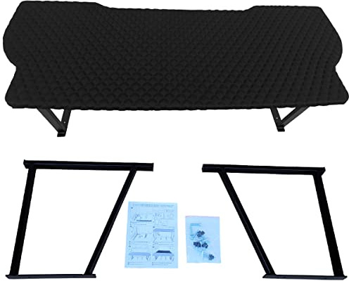 BREMER SITZBEZÜGE Multiflexboard kompatibel mit VW T5 T6 T6.1 Multivan Bettverlängerung Wohnmobilbett Camper Schlafauflage Höhe 51cm inkl. Konsolen in Farbe Schwarz Gestepptes Muster MF404
