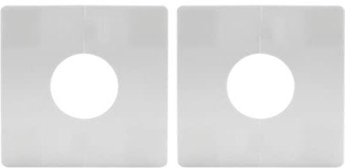 Lovelysp Copertura decorativa in plastica ABS per foro da parete; copertura per tubo dell'acqua a parete; copertura decorativa per rubinetto doccia quadrata (foro quadrato bianco da 33 mm) - 2 pezzi