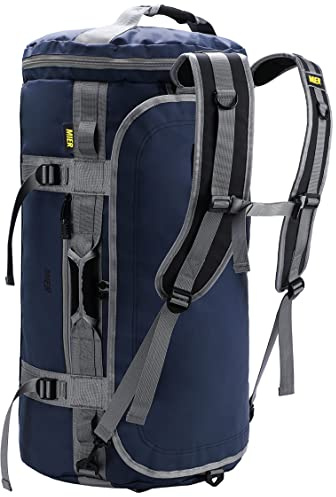 MIER Große Sporttasche wasserdicht Sportrucksack mit Schuhfach umwandelbar in Rucksack, 45L/60L/90L