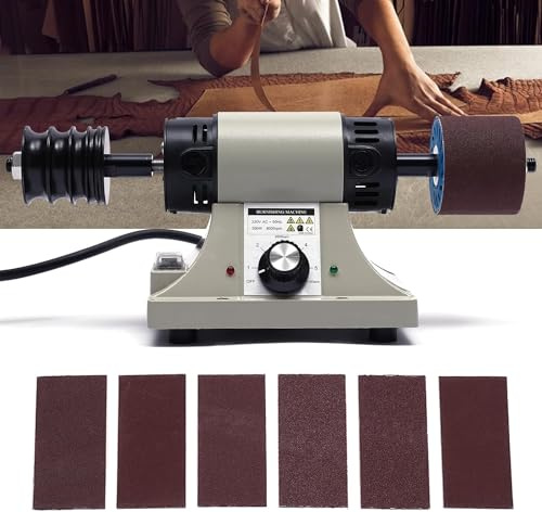 350 W Machine de Polissage de cuir, 350 W 0-8000 tr/min Réglable pour Tout Cuir Végétal Kits d'outils de Polisseuse