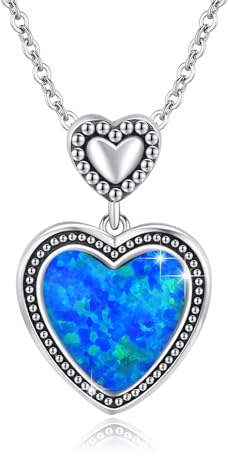 Herz Kristall Halskette 925 Sterling Silber herz kette Damen Türkis Anhänger Halskette Türkis Ohrringe Schmuck Geschenke für Frauen Kinder Mama Frau Freundin Tochter