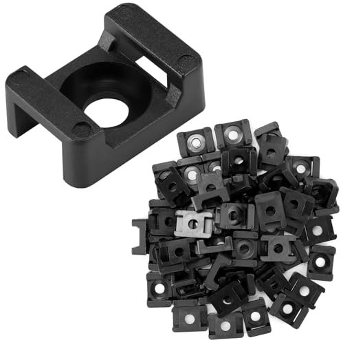 QWORK® 200 Pezzi Supporto per Fascette Cablaggio Adatto a Fascette cavi da 9 mm - Organizzatore Cavi con Foro per Vite