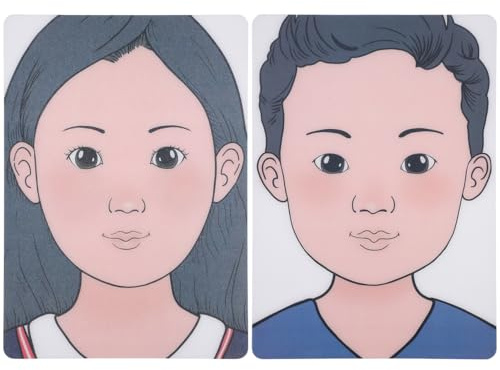 BELLIFFY 2 Stück Schmink Übungstafel Aus Kunststoff Wiederverwendbares Gesichtsmalbrett Für Kinderschminken Üben Make-up Vorlage Zum Trainieren Von Lidschatten Wimpern Und Eyeliner