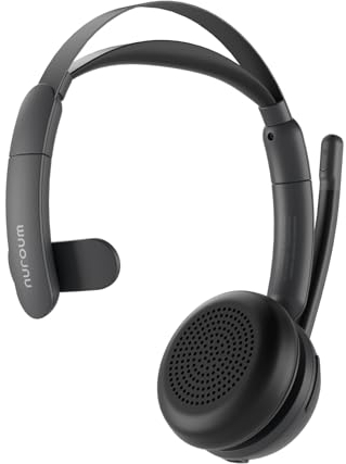 Nuroum HP31SN Bluetooth Headset mit Mikrofon Wireless, AI Geräuschunterdrückende Mics für Anrufe mit Mute, V5.3 Dual-Verbindung, 45H Laufzeit, Kabelloses Headset für PC/Mac/Laptop/Handy, Zoom/Teams