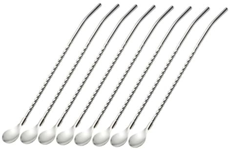 LABRIMP Edelstahl Rührlöffel Set 304 Grade 8pcs Ice Cram Löffel Für Cocktails Desserts