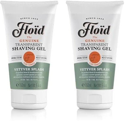 FLOÏD gel de afeitar transparente vetyver splash 150 ml (Confezione da 2)