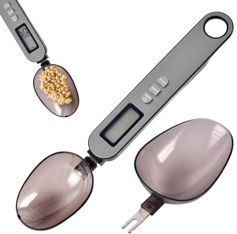 Poupangke Digital Spoon Scale | High Precision Electronic Coin Cell Battery-Powered Adjustable Measuring Spoon Scale | Interchangeable Spoon Heads Detachable Measuring Spoon for Food, Coffee, Spices,