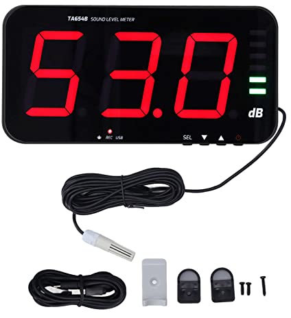 Fonometro, Misuratore di livello sonoro Misuratore di decibel digitale Misuratore di livello sonoro Lettore di allarmi Misuratore di livello sonoro da appendere a parete per