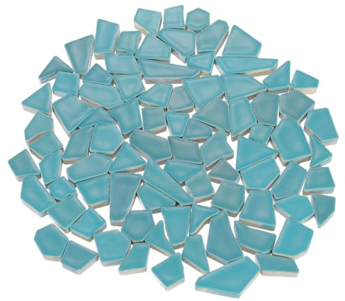 QUARKZMAN 500g/1.1LB Unregelmäßige Keramik Mosaikfliesen 1,3-2 cm Blau | Großpackung Bunte Keramik Mosaikstücke Steine Mosaik Kits, für DIY Kunsthandwerk Projekte Wohnkultur