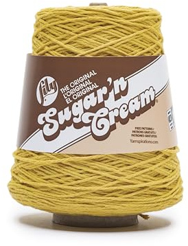 Lily Sugar N Cream Cones Bamboo Yarn - 1 Pack of 400g/14oz - 100% Cotton - #4 Worsted (Medium) - 674 Yards - Knitting/Crochet | #4 Worsted Yarn, 100% Cotton Cone Yarn for Crochet, Knitting, Dishcloths and Crafts, 674 Yards, 400g/14.11oz, 1-Pack