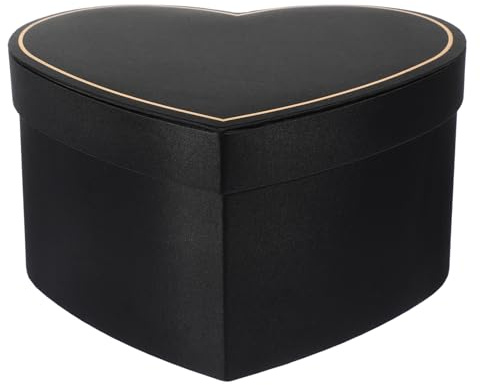 SEWOART Herzförmige Geschenkbox mit Deckel Kleine Verpackungskarton aus Schwarzem Karton Geschenkverpackung für Süßigkeiten Blumenarrangements und Gastgeschenke bei Hochzeiten und Feiern