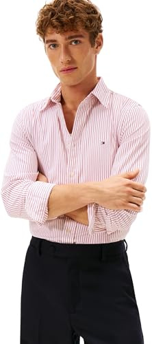Tommy Hilfiger Core Hairline Poplin RF Shirt Mw0mw41399 Camisa L/S Hombre (Pack de 1)