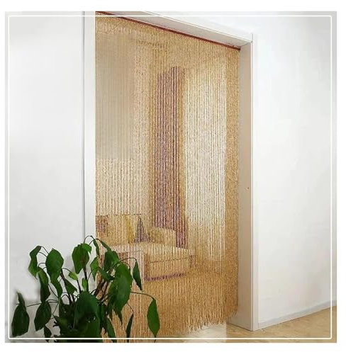Bamboo Bead Curtain 80×200cm 90×200cm 100×200cm,Hanging Natural Wooden Beaded Curtains,Fly Screen,Home Decor Divider String Beaded Curtain,Handmade,for Closet Doorway Patio,58 Sizes(130 strands/130x25