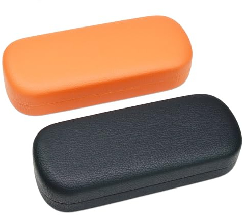 ArtinyDinne 2 Stücke Brillenetui,Brillenetui Hardcase mit PU Leder Unterschiedlicher Farbe, Brillenhülle für Damen Herren,Brillen Etui Hart Glasses Case,Sonnenbrillen Etui
