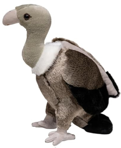 KUKUShining Geier Plüschtier, Plüsch Vogel Spielzeug Stofftier Puppe Realistisch Geier Kuscheltier Zum Sammeln Schenken(25cm/9.8in)