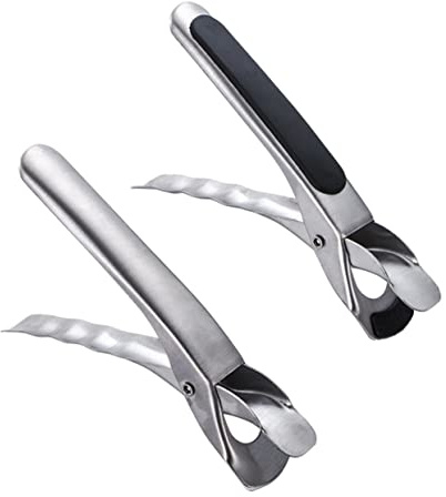 Sosoport 2pcs Stainless Steel Bowl Gripper Clips Heat Resistant Non Slip Plate Lifters for Hot Pots Pans Air Fryer Bowls Kitchen Use Ergonomic Comfortable Handle