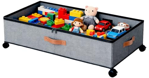 Contenitori per riporre sotto il, resistenti bidoni con ruote, per scarpe, vestiti, giocattoli, coperte, biancheria da, organizzazione di traslochi, casa, camera da