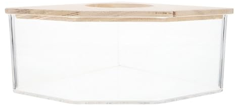 Veemoon Bañera Transparente para Hámster y Chinchilla, Baño de Arena Multifunción, Accesorio para Animales Pequeños, Bordes Lisos, Tamaño Compacto para Higiene y Juego en Casa