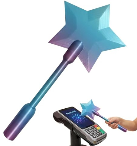 Varita mágica paga, varita mágica tarjeta ec, soporte para tarjetas de crédito, varilla mágica impresa en 3D para pagar sin contacto, soporte creativo para tarjetas de estrella, divertido soporte para
