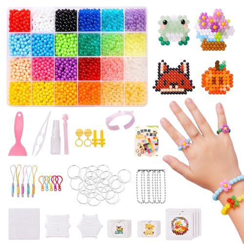 Fgdui 3000 perlas de agua con purpurina, 12 colores, perlas de niebla de agua luminosas, juego de relleno, brillan en la oscuridad, perlas para manualidades, recarga mágica para principiantes