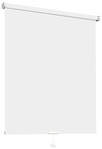 Springrollo Mittelzugrollo Schnapprollo Fenster Rollo Vorhang 16 Farben Breite 62-242 cm Höhe 160 und 230 cm blickdicht lichtdurchlässig Sonnenschutz Sichtschutz Blendschutz (82 x 160 cm Weiß)