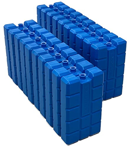 20 Kühlakkus für Kühlbox und Kühltasche, 400 g, 9 x 3.2 x 16 cm, Blau | Langanhaltende Kühlung für Lebensmittel, Getränke und Arzneimittel, Wiederverwendbar, BPA-frei