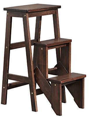 GJ-TD Escabeau Chaise Escalier Chaise Tabouret Escabeau en Bois Escabeau Pliant Escabeau en Bois 3 marches