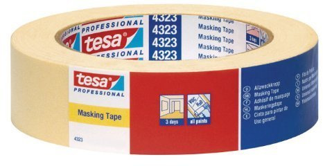 tesa Maler Krepp 4323 Basic Papierabdeckband, 38 mm x 50 m, Menge 8