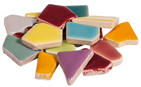 Rayher 14863990 Fun Ceramica Tessere Per Mosaico In Argilla Smaltata, Poligonali, 500G, Ca. 380 Pezzi, Colori Arcobaleno, Per Lavori Creativi E Fai-Da-Te, Interni Ed Esterni