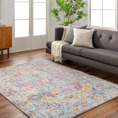 Livabliss Lou Asmara Vintage Rug, Boho – 160x220 cm, Beige, Mustard & Blue