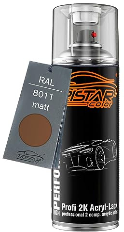 TRISTARcolor RAL 8011 Nussbraun matt 2K-Acryl-Lack Spraydose | Sprühdose 400 ml, schnelltrocknend
