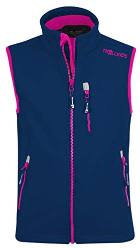 Trollkids Kids Trollfjord Vest 140, navy/pink