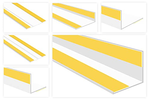 HEXIM Fenster/PVC Sonderprofile - Kunststoffleisten bis zu 240mm Breite mit Knickwinkel oder Kleberillen, wahlweise selbstklebend - 2 Meter HJ 162(240x3mm)