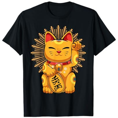Maneki Neko - Un Gatto Giapponese Portafortuna Kawaii Maglietta