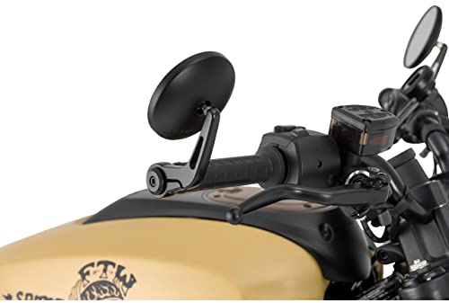Hashiru Miroir Moto Paire de miroirs barend Ø102mm pour 18mm intérieur-Ø, Unisexe, Multipurpose, Toute l'année, Noir