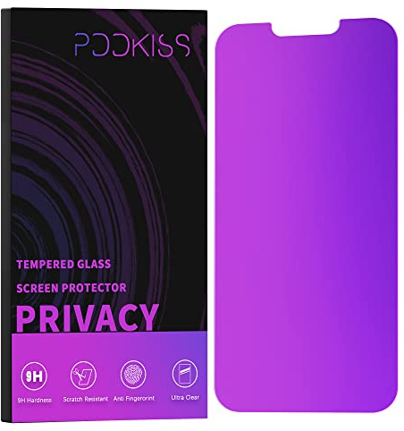 PDDKISS Compatible for iPhone 13 Pro Max Privacy Screen Protector/iPhone 14 Plus Screen Protector 6.7 Inch, Purple Gradient Anti Spy Anti Blue Light HD Tempered Glass Easy Installation