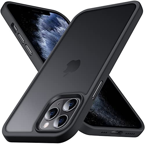 Anqrp Matt Zero Serie für iPhone 11 Pro Max Hülle dünn [Militärischer Schutz & Kameraschutz] Transluzente Schutzhülle Kratzfest Stoßfest Robuste Handyhülle für iPhone 11 Pro Max Case, Schwarz