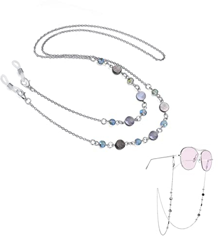 Brillenkette Damen, Brillenhalter Riemen Brillen Kette aus Edelstahl, Brillenkette Maskenkette Maskenband Elegante Brillen Halter Brillenkette für Sonnenbrillen & Lesebrillen