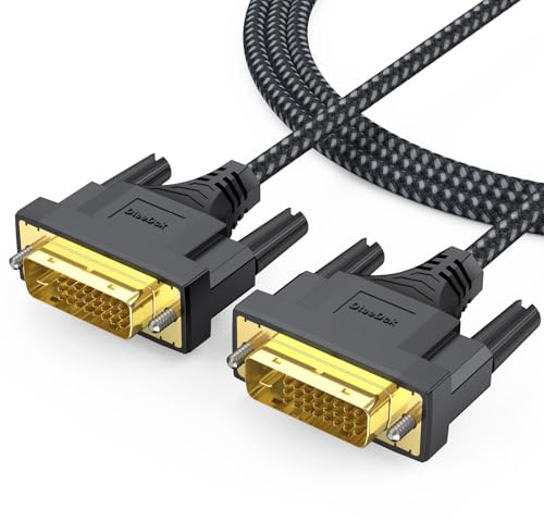 DVI Cable 6ft, Single Link DVI to DVI-D/DVI-I Cord Male to Male for Monitor Computer PC Desktop Projector Display and More