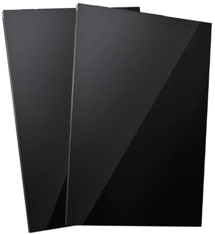 2 Pack A3 Black Acrylic Sheets - 297mm×420mm, Plexiglass Plastic Acrylic Sheet 2mm Thick, Plastic Sheet Plexiglass Panels for Decoration, Display, Picture Frame, Painting