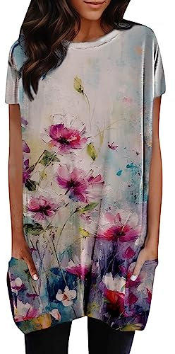 t Shirt Damen große größen 54 Tunika Damen Sommer Strand musselin Bluse Oversized grün Bluse Kurzarm Shirts Sommer Green hellblaues t Shirt rosa