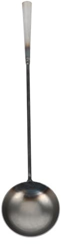 Wrought Iron Long Handle Cleaning Spoon Silver for Garden Use