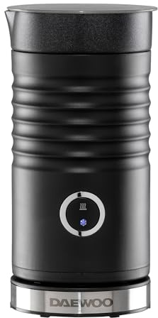 Daewoo Electric Milk Frother for Hot and Cold Milk, 4 Milk Settings, User Friendly, Easy Clean, Compact and Sleek Design, Black
