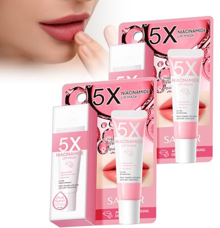 Bálsamo Labial, Máscara De Labios, Con Niacinamida, Mascarilla Para Dormir Para Los Labios, Ilumina El Color De Los Labios Y Reduce Las Líneas De Los Labios, 2 Pcs