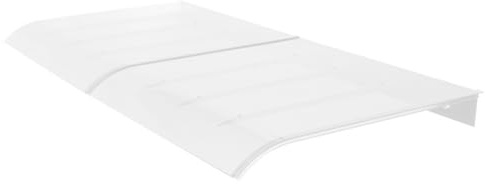 Rovss Auvent de Porte d'entrée en Polycarbonate Protection Solaire Auvent Marquise Protection Contre Les UV Toit Marquise pour Fenêtres Terrasse Garage 40-150cm(Blanc,350x1200x50mm)