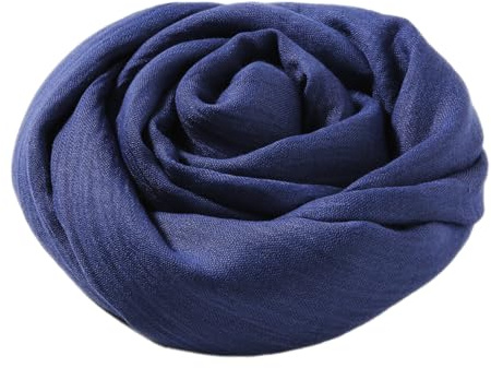 Anevous Sciarpa da Donna Morbida Monocromatica, Scialle da Donna in Cotone Leggero, Eleganti Sciarpe Grandi, Scialli Semplici, Scialle Stola per Sciarpa da Collo Lungo da Donna, Regalo, Blu Reale