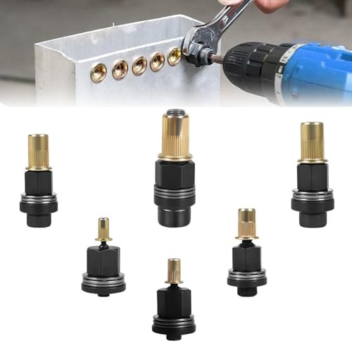 UNOSEKS Nietmutternzange Set, 6 Stück Nietmuttern Set Werkzeug M3 M4 M5 M6 M8 M10 Manuelle Nietmaschine, Einpressmuttern Handnietwerkzeug Set, Rivet Nut Tool Entworfen für Enge Räume