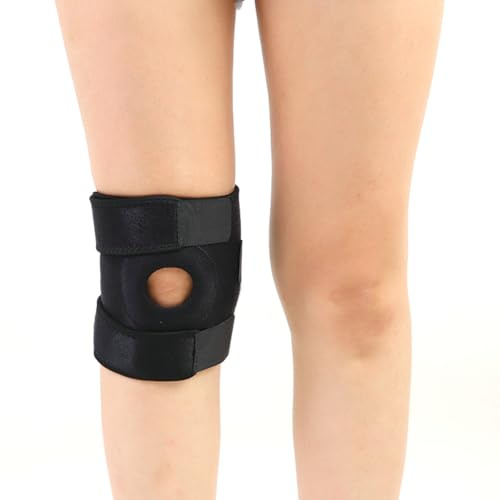 GUTEINTE Tutore per Ginocchiera Rotula, Ginocchio Support Bandage, Supporto Fascia per Sport e Dolori Muscolari, Regolabile, Unisex (1, Nero intenso, Taglia unica)