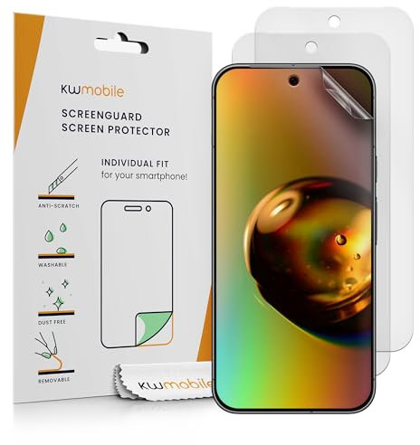 kwmobile Set of 3 Screen Protectors Compatible with Google Pixel 10 / Pixel 10 Pro/Pixel 9 Pro - Anti-Glare Anti-Fingerprint Display Films - Matte